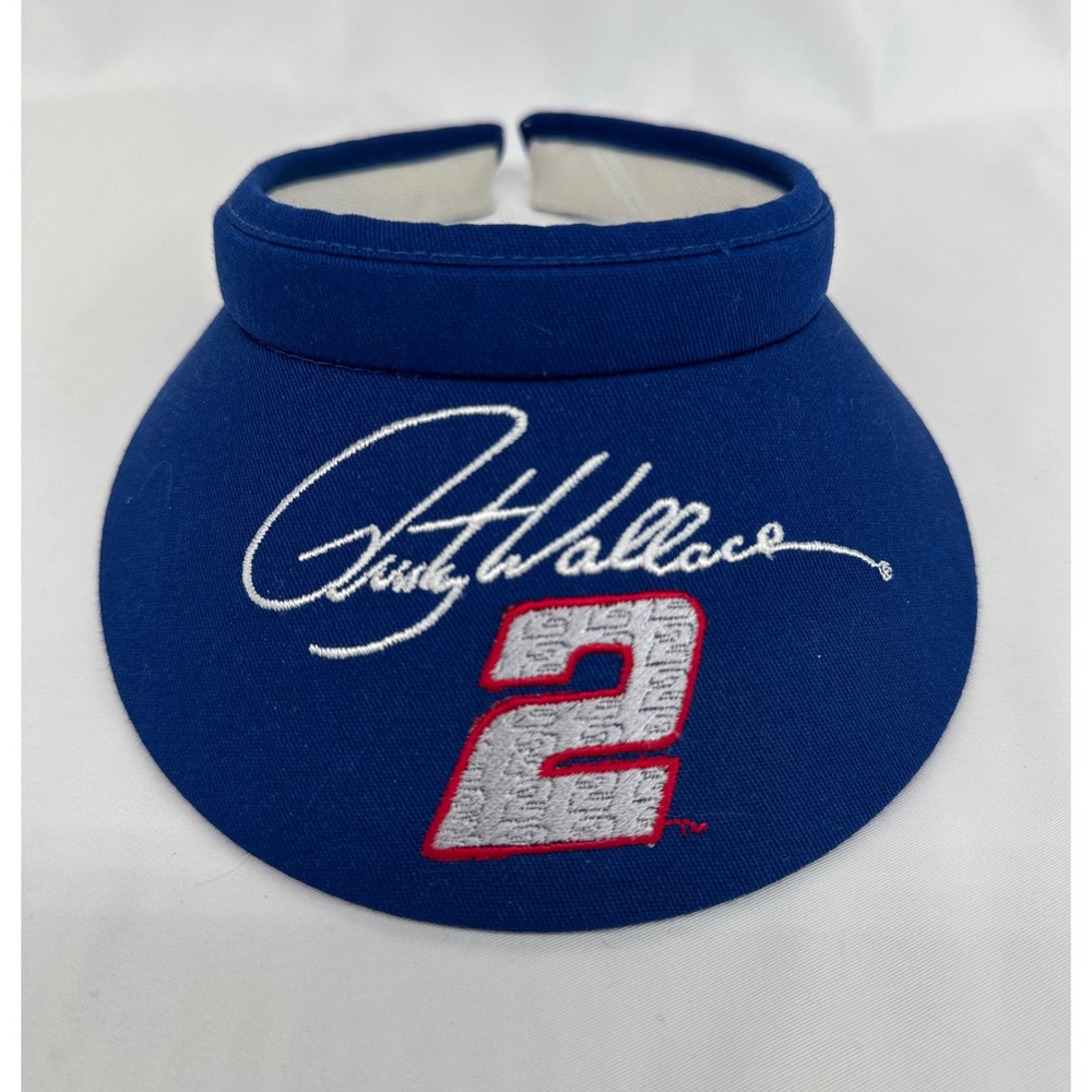 NASCAR Rusty Wallace Visor Unisex OSFM Blue Embroidered Signature Racing Hat